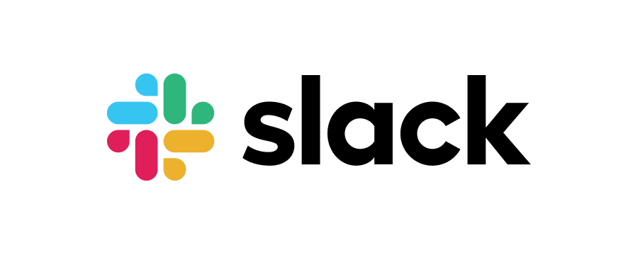 Slack logo with four colorful shapes forming a grid and the word 'slack' in bold black letters.